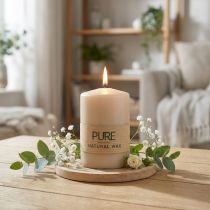 položky PURE sloupová svíčka Béžové svíčky Wenzel 90/60mm