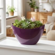 položky Dekorativní mísa na rostlinnou loďku fialová 20×9cm H12cm