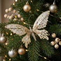 položky Motýl do svorky, ozdoba na stromeček, adventní, svatební dekorace, ozdobná spona d16cm š13cm