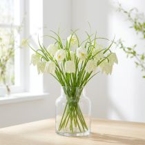 položky Šachovnicové květiny Fritillaria umělá bílá, zelená 40cm 12 ks
