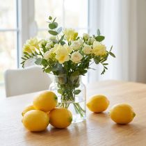 položky Umělé citrony 8cm Dekorace na zdobení jídla Sada 6 figurín
