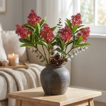 položky Umělé květiny Skimmia japonica červená Skimmia 45cm 2ks