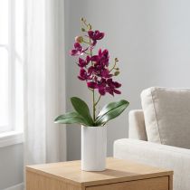 položky Malá orchidej Phalaenopsis umělá květina tmavě fialová 30cm