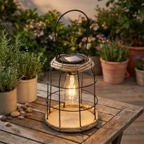 položky Zahradní lucerna Solární zahradní lampa kovová černá Ø17cm