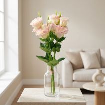 položky Umělé květiny Eustoma Lisianthus růžová krémová 52cm 5 ks