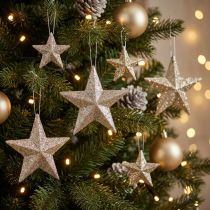 položky Glitter star champagne 9,5/5cm 18 ks