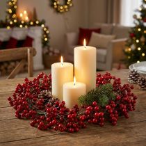položky Berry Wreath Red Umělé rostliny Červené Vánoce Ø35cm
