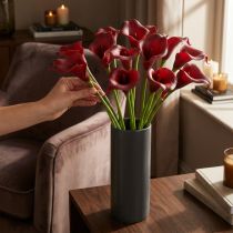 položky Calla red bordeaux umělé květiny v svazku 57cm 12ks