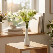 položky Umělé orchideje umělé květiny ve váze bílá/zelená 28cm