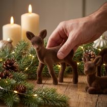 položky Dekorativní figurka jelen kolouch hejnatá hnědá Vánoční figurky 10,5cm 6 ks