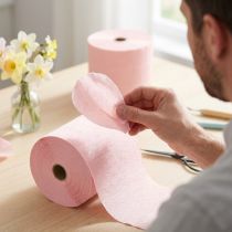položky Květinový krep světle růžový Š10cm gramáž 128g/m2 L250cm 2 kusy