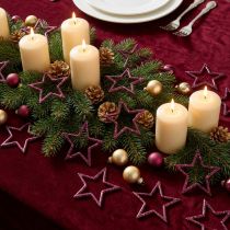 položky Dekorativní vánoční dekorace Star Berry Glitter Table Dekorace 4,5cm 120 ks