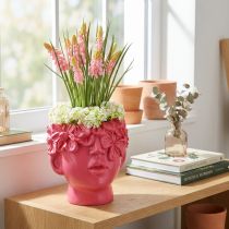 položky Plant Head Polyresin Bust Planter Pink 13,5×13×14cm
