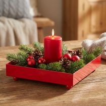 položky Dekorativní tác čtvercový červený kovový tác 15×15cm 2ks