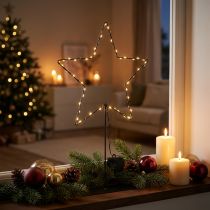 položky LED hvězda s přihrádkou na baterie na stojanu na parapet a stůl 46 cm