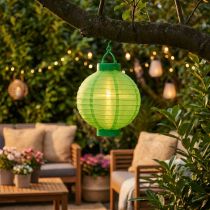 položky Lampion LED se solárním 20cm zeleným