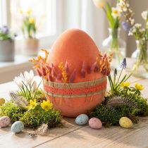 položky Dekorace velikonočních vajíček vajíčko oranžová meruňka plastová vločkovaná 20cm