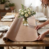 položky Umělá kůže hnědá dekorativní látka kůže běhoun na stůl 33cm×1,35m