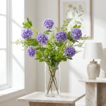 položky Snowball umělé květiny fialový květ 5 umbels L78cm 2ks