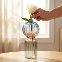 položky Skleněná váza Deco Váza Modrá Hnědá Čirá mini váza Ø8cm H17cm