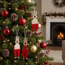 položky Sob na zavěšení, vánoční ozdoby, ozdoby na stromeček, dřevěné ozdoby na advent H13cm 8 ks