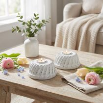 položky Svícen na pečení dortu Bundt Shabby Chic bílý Ø7,2 cm V3 cm 2 ks