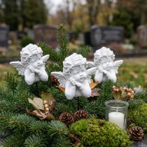 položky Dekorativní zástrčka postavičky andělů hrobová dekorace bílá V5cm 6 ks