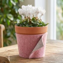 položky Plstěná stuha, hrncová stuha dvoubarevná starorůžová/šedá 15cm 5m