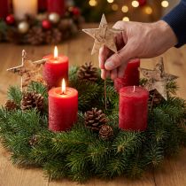 položky Dekorační hvězdičky na nalepení stromové kůry dekorace hvězdičky Advent 22cm 24 ks
