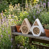 položky Insect Hotel Honeycomb Bee Hotel Wood White Natural H18,5cm 2ks