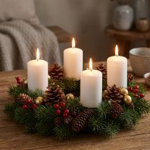 položky Pilířové svíčky bílé adventní svíčky malé svíčky 60/40mm 24 ks