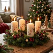 položky Adventní věnec, sada svíček 1-4, krémové, vánoční motiv, kvalita RAL, vyrobeno v Německu, 130/70 mm, 4 ks