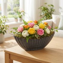 položky Rostlinná miska s drážkami, lodička, antracitová, 24 cm