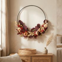 položky Věnec ze sušených květin Box Ring, jahody Ø30cm - Boho dekorativní prsten - Vytvořte si vlastní