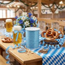 položky Ozdobná stuha curlingová stuha Oktoberfest modro-bílá 10mm 250m