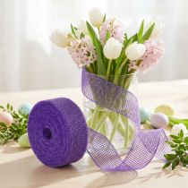 položky Fialová jutová stuha, šířka 5 cm, délka 40 m