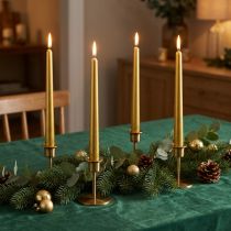 položky Kuželové svíčky 300/23 zlaté stolní svíčky 12 kusů
