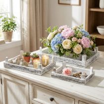 položky Sada 3 ks dekoračních podložek ze dřeva shabby chic aranžmá