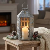 položky Vintage dekorativní lucerna kovový světelný dům Shabby Chic H41,5cm