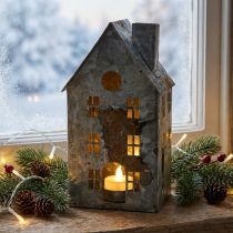 položky Kovový svícen na čajové svíčky, styl house, shabby chic, bíle natřený, rezavý povrch, V 20 cm