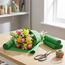 položky Květina krepová zelená W10cm gramáž 128g/m2 L250cm 2 kusy