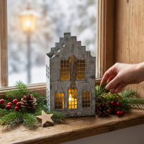 položky Kovový svícen na čajové svíčky, domeček na čajové svíčky, výška 25,5 cm