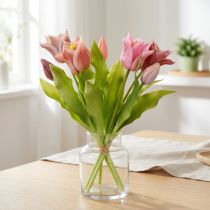 položky Umělé květiny Korunní tulipány Purple Pink 7 ks v svazku 34cm