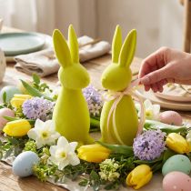 položky Flocked Easter Bunnies Žlutozelení – 2. volba – 8×10×29cm 2 ks