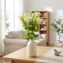 položky Umělé květiny Eustoma Lisianthus žlutozelená 52cm 5 ks