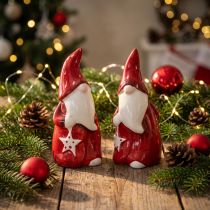 položky Figurka Mikuláše Mikuláš červená, bílá keramika V13,5cm 2ks