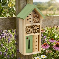položky Insect Hotel Green Dřevěná pomůcka pro hnízdění Zahrada H26cm