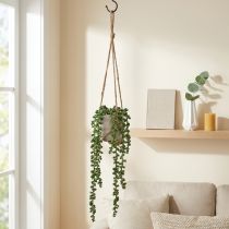 položky Umělé sukulenty závěsný hadí rozchodník v keramickém květináči 40 cm