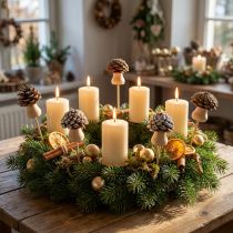 položky Květinová zátka kuželová houbová ozdobná zátka Advent 4,5cm 12 ks