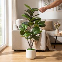 položky Umělý Ficus lyrata 120 cm dekorativní do obývacího pokoje